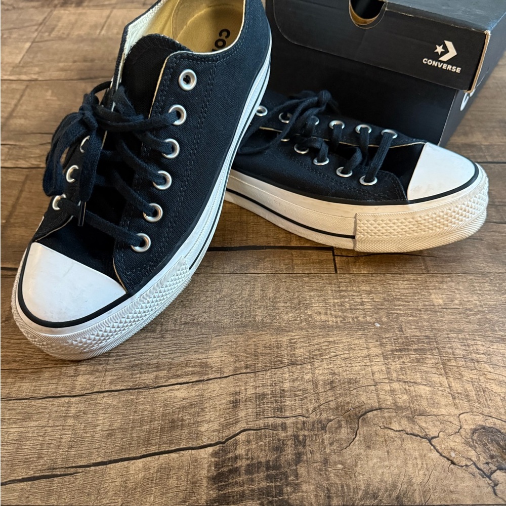 Converse Women’s Black and White Platform Sneakers